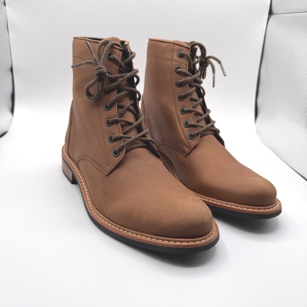 Nisolo All Weather Amalia Boot Tobacco Leather Lace Up Ankle Boots Women 7.5 New